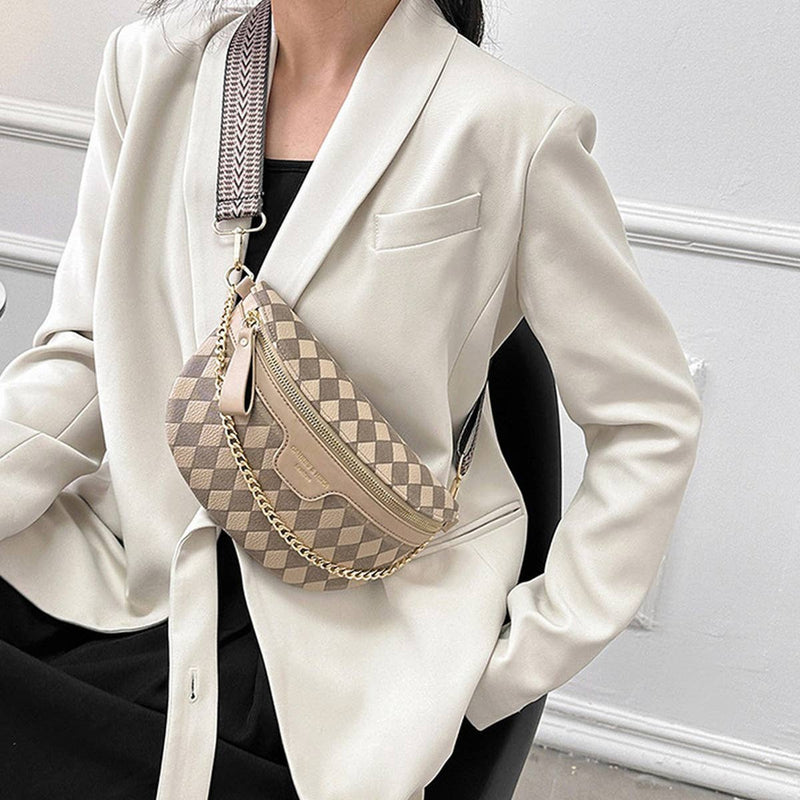 Checkered Crossbody Chest Bag