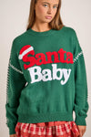 Santa Baby Green Christmas Knit Sweater – Festive Holiday