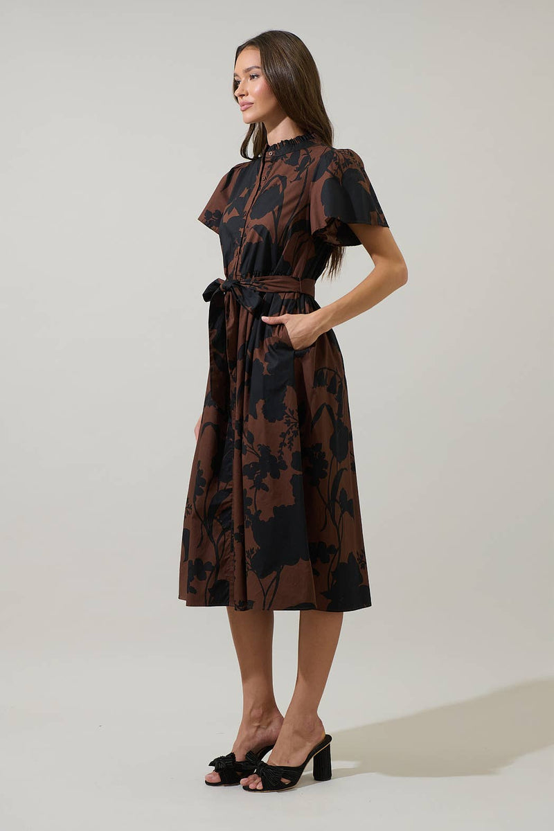 Somerton Floral Aurelia Babydoll Midi Dress