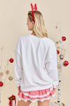 Holly Jolly White Holiday Sweatshirt Festive Winter Pullover