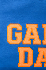 PREORDER: Embroidered Glitter Game Day Sweatshirt in Royal Blue/Orange