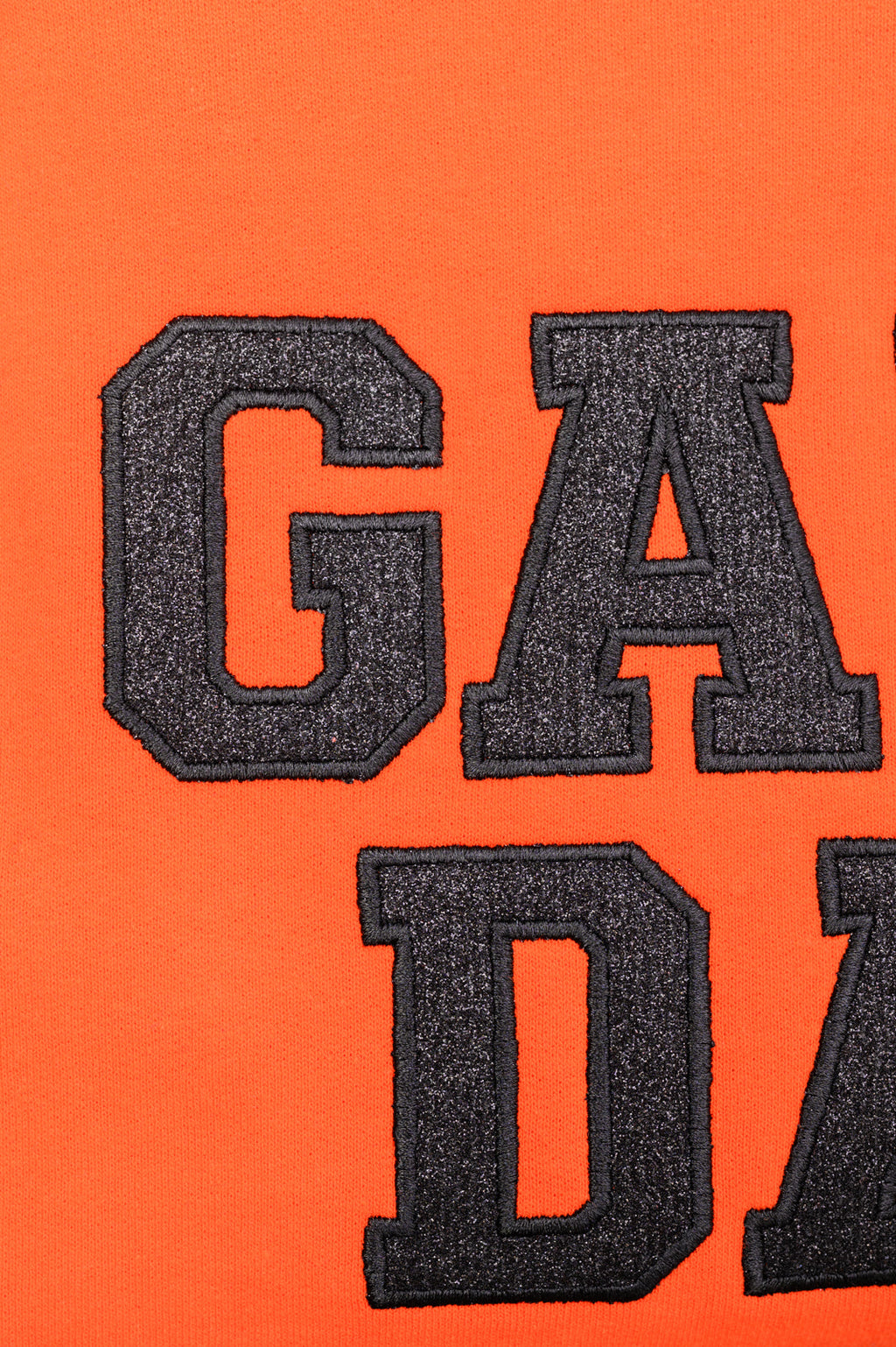 PREORDER: Embroidered Glitter Game Day Sweatshirt in Orange/Black