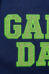 PREORDER: Embroidered Glitter Game Day Sweatshirt in Navy/Green