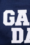 PREORDER: Embroidered Glitter Game Day Sweatshirt in Navy/White