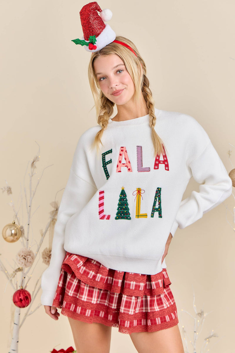 FALA LALA Christmas Knit Sweater – Festive Holiday Pullover