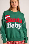 Santa Baby Green Christmas Knit Sweater – Festive Holiday
