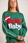 Santa Baby Green Christmas Knit Sweater – Festive Holiday