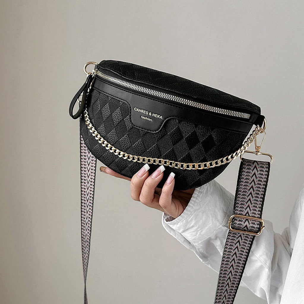 Checkered Crossbody Chest Bag