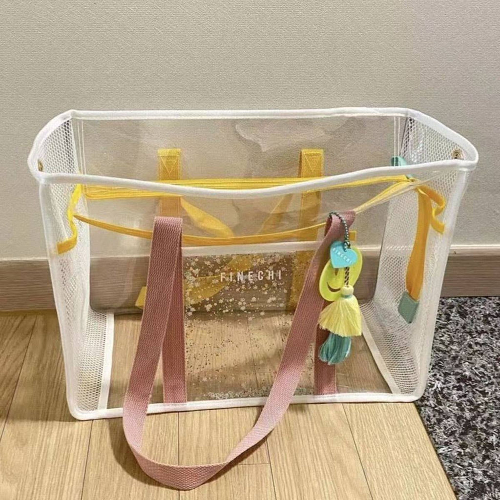 Large Clear Jelly Beach Tote,Waterproof Travel Bag