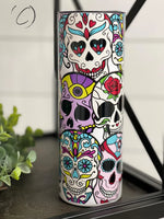 PREORDER: Sugar Skulls UV Color Changing Skinny Tumbler