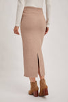Ribbed Knit Waistband Midi Skirt
