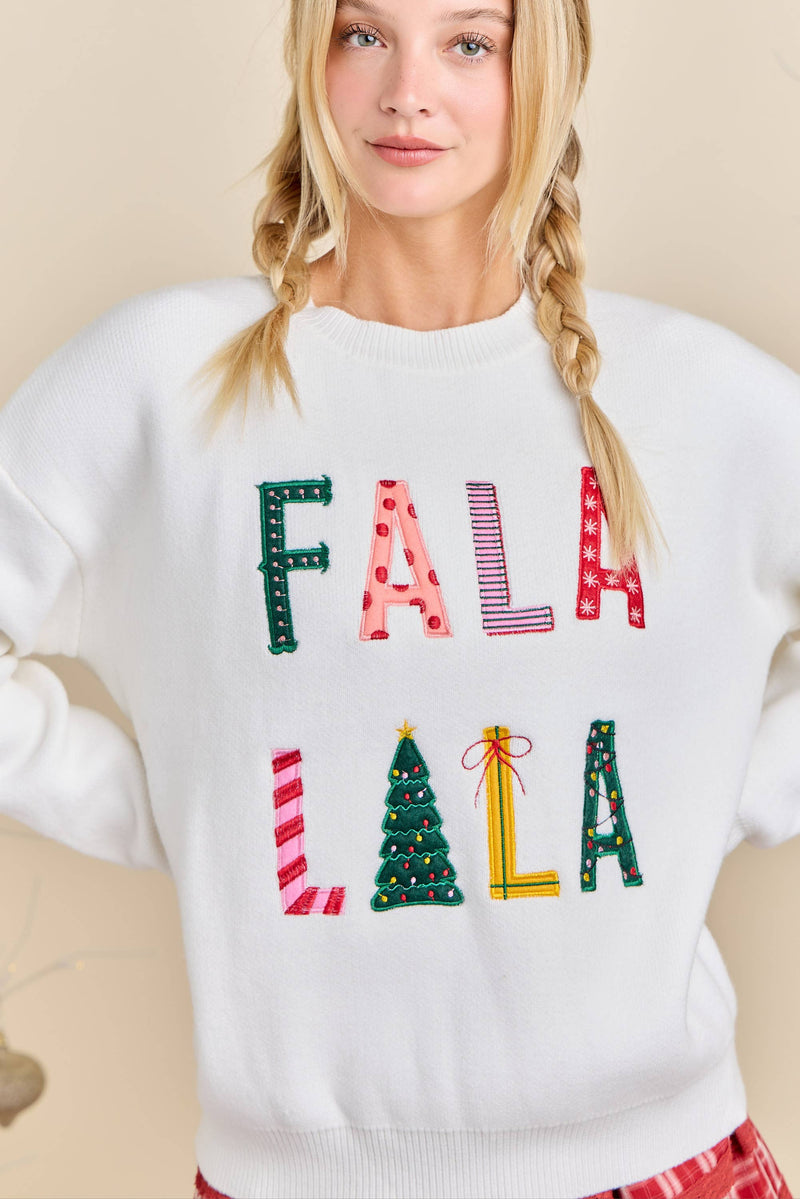 FALA LALA Christmas Knit Sweater – Festive Holiday Pullover