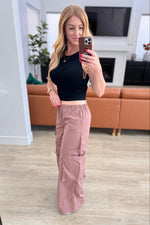 PREORDER: Archer Asymmetrical Pocket Wide Leg Cargo Pants in Two Colors