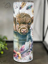 PREORDER: Boho Bucket Highland Cow Skinny Tumbler