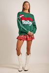 Santa Baby Green Christmas Knit Sweater – Festive Holiday