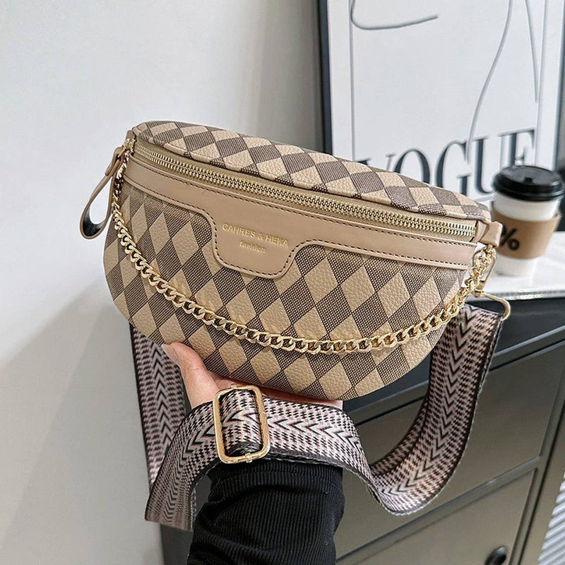 Checkered Crossbody Chest Bag