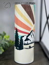 PREORDER: Retro Mountain Sunset Skinny Tumbler