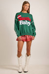 Santa Baby Green Christmas Knit Sweater – Festive Holiday