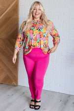 Lizzy Top in Pink and Yellow Multi Floral