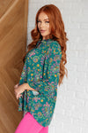 Lizzy Top in Teal and Purple Floral Paisley