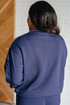 Lysa Satin Stripe Pullover in Smoky Navy