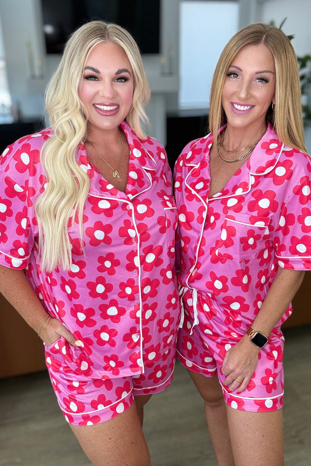 PREORDER: Floral Button Down Pajama Set in Four Colors