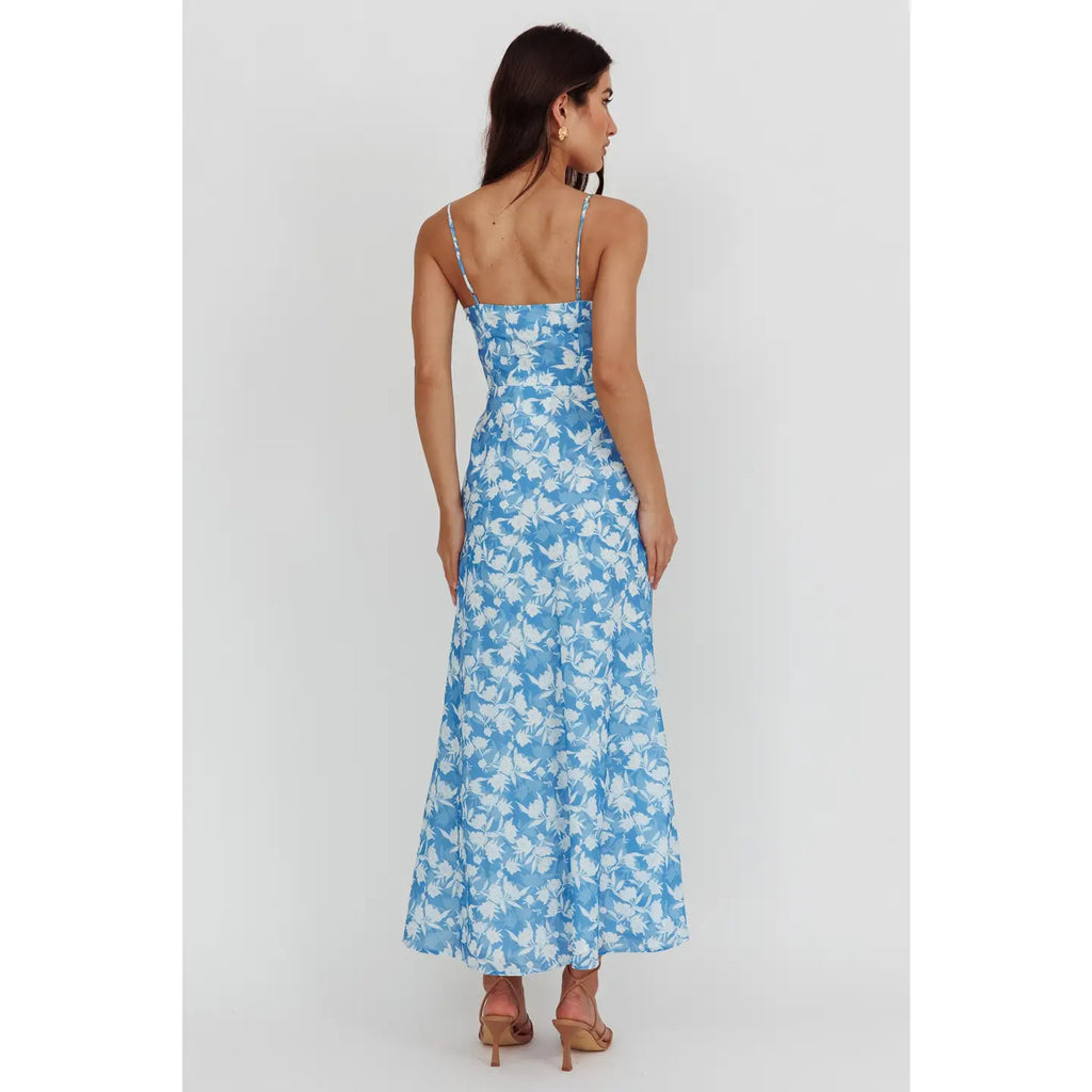 Square Neck Floral Maxi Dress