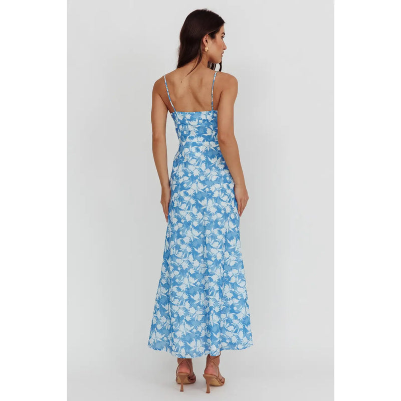 Square Neck Floral Maxi Dress
