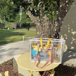 Large Clear Jelly Beach Tote,Waterproof Travel Bag