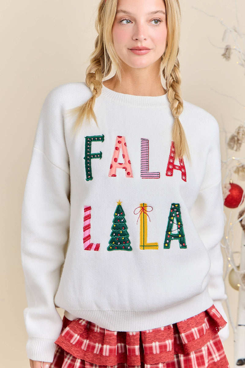 FALA LALA Christmas Knit Sweater – Festive Holiday Pullover