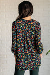 Lizzy Top in Navy and Teal Multi Floral