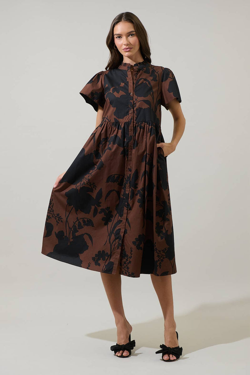 Somerton Floral Aurelia Babydoll Midi Dress