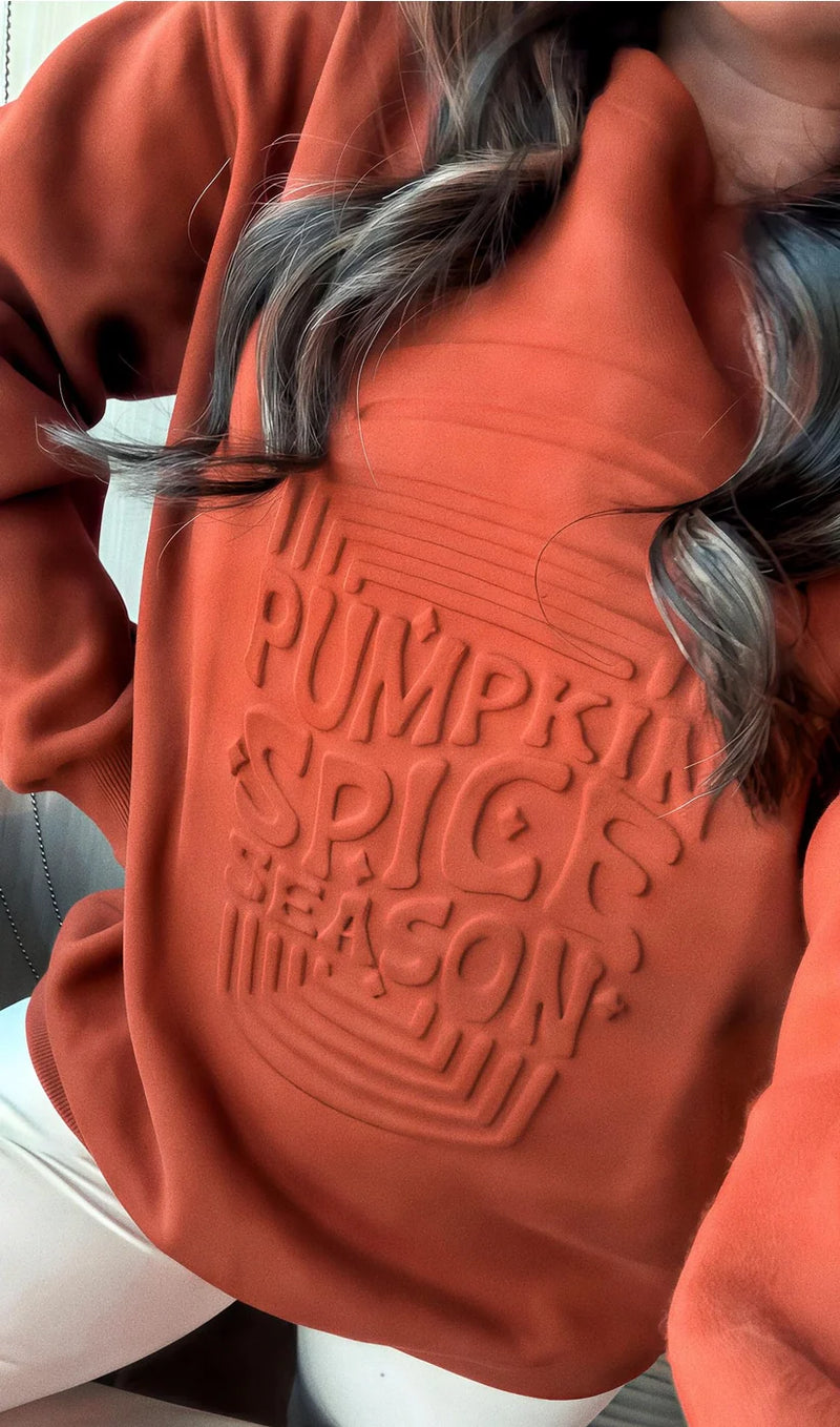 PREORDER: Pumpkin Spice Corn Maze Embossed Sweatshirt