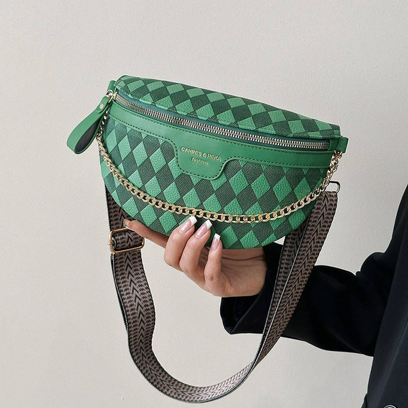 Checkered Crossbody Chest Bag
